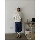 VINTAGE WASHED DISTRESSED BLUE CAPRI PANTS image 4