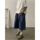 VINTAGE WASHED DISTRESSED BLUE CAPRI PANTS URBANCLANS