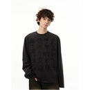 RETRO CHARACTER PRINT LOOSE LONG SLEEVE T SHIRT image 2