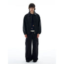 RETRO BLACK LAPEL LEATHER JACKET image 4