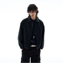 RETRO BLACK LAPEL LEATHER JACKET URBANCLANS