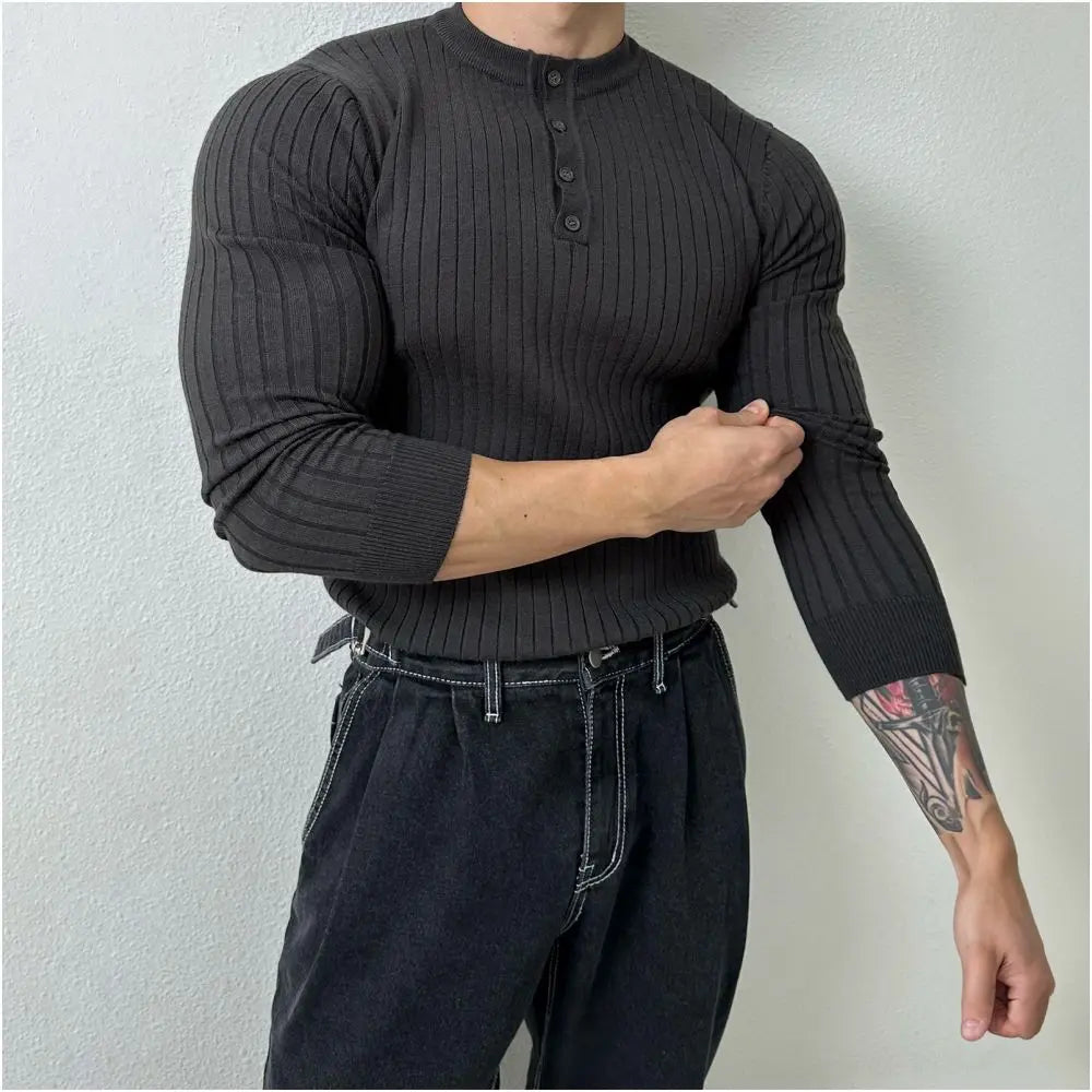 SLIM FIT KNITTED BASE LAYER TOP image 3