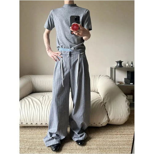 PLEATED PLAID STRAIGHT LEG WIDE FIT TROUSERS image 4
