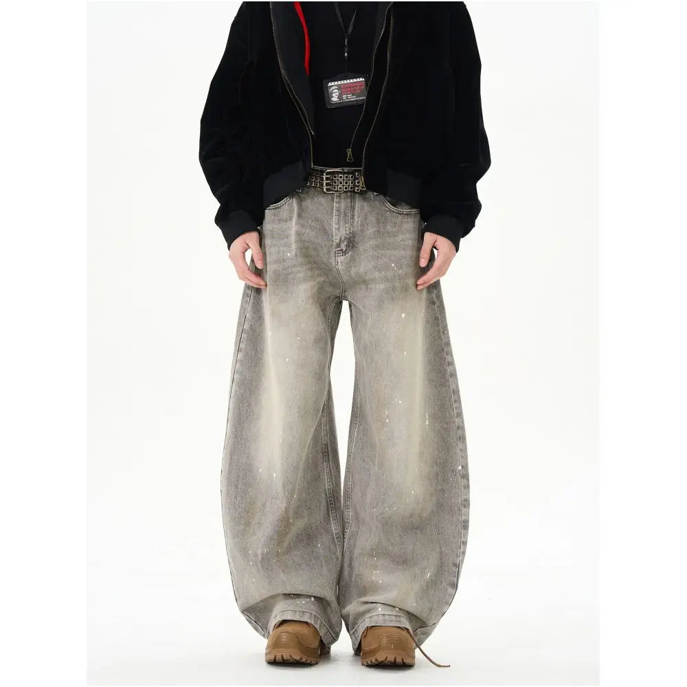 RETRO HIGH STREET SPLATTER JEANS image 1