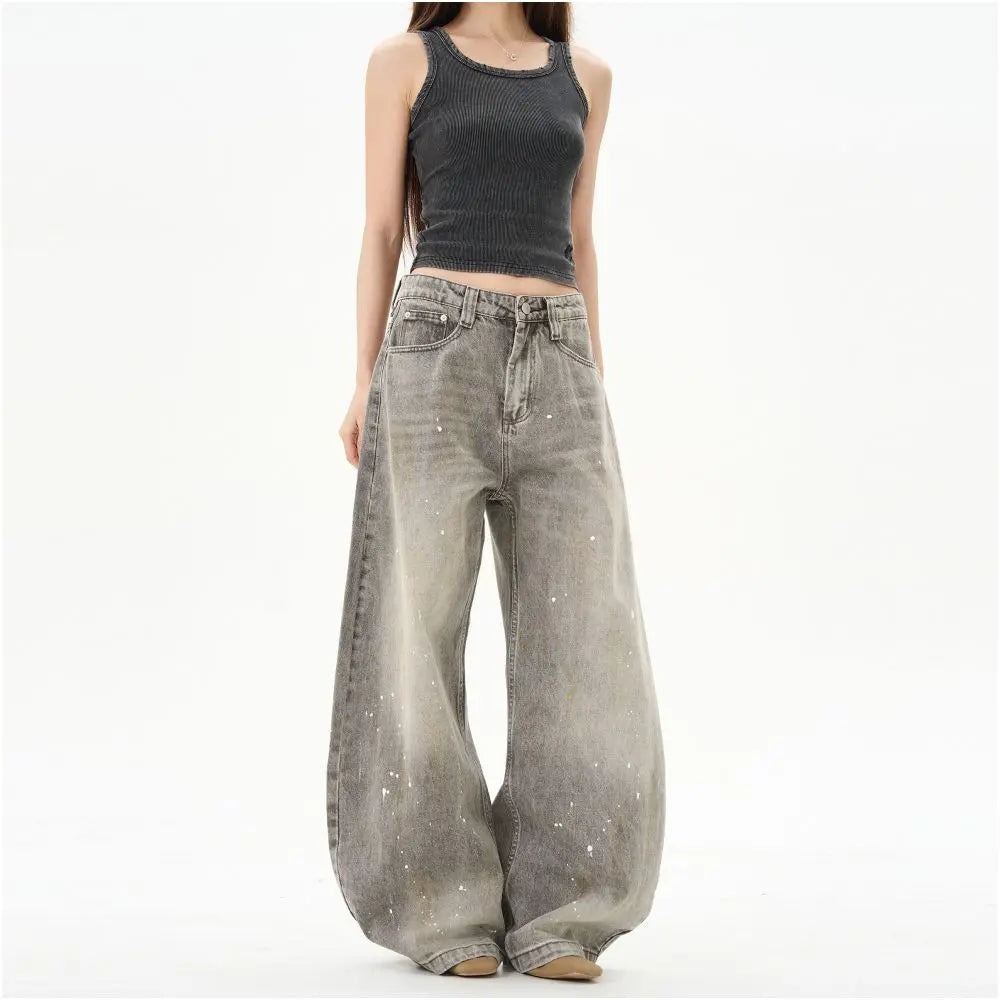 RETRO HIGH STREET SPLATTER JEANS URBANCLANS