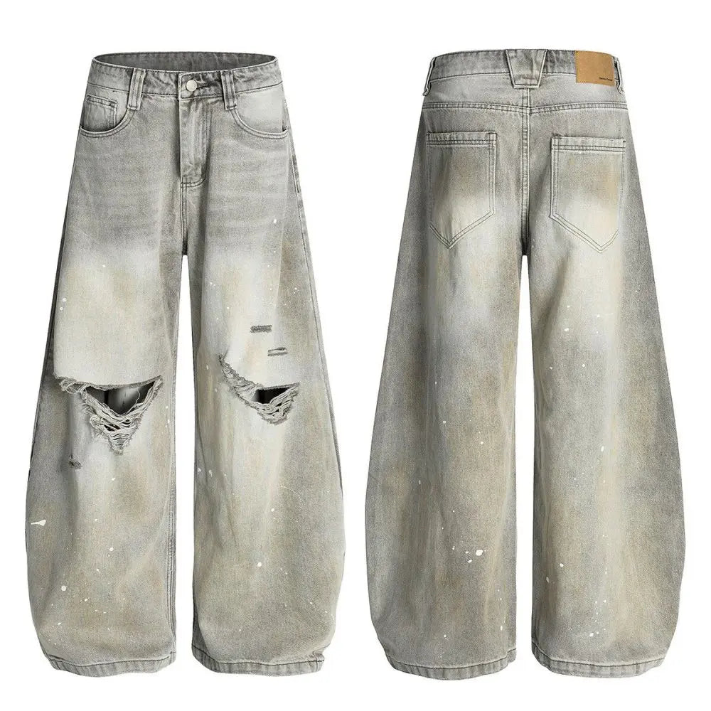 RETRO HIGH STREET SPLATTER JEANS URBANCLANS