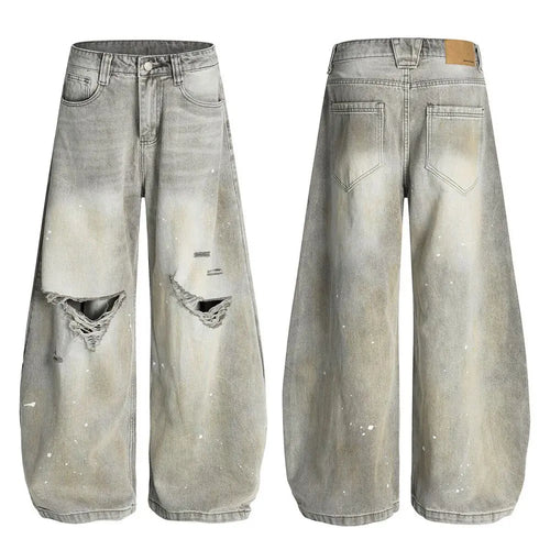 RETRO HIGH STREET SPLATTER JEANS URBANCLANS