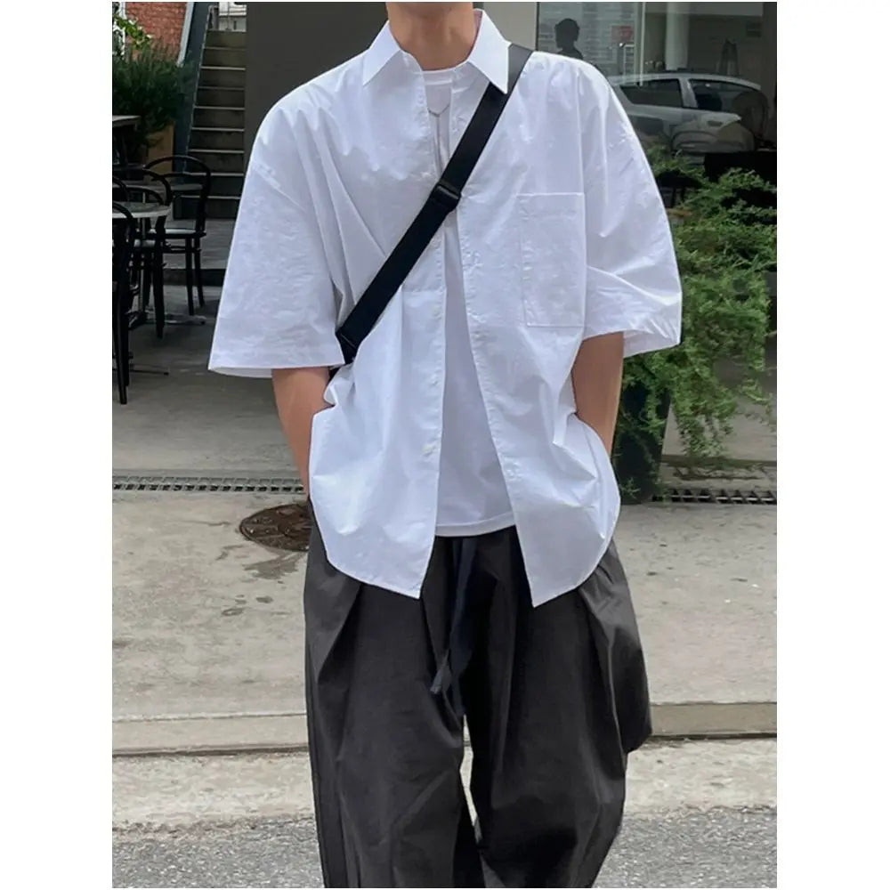 MEN S COTTON AND LINEN SHORT SLEEVED SHIRT