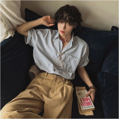 RETRO STRIPED SHORT SLEEVED SHIRT URBANCLANS