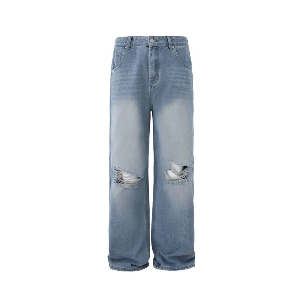 DISTRESSED WASHED RIPPED JEANS image 4