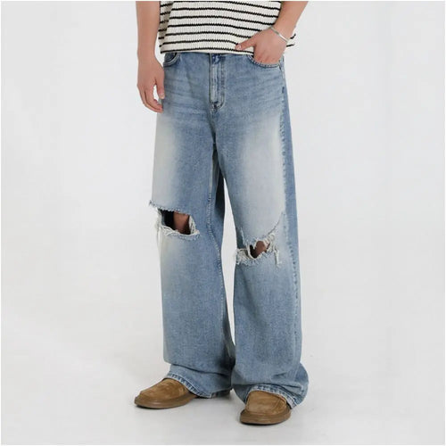DISTRESSED WASHED RIPPED JEANS URBANCLANS
