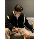 KNITTED STAND COLLAR BASEBALL JACKET image 2