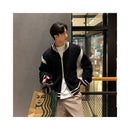 KNITTED STAND COLLAR BASEBALL JACKET URBANCLANS