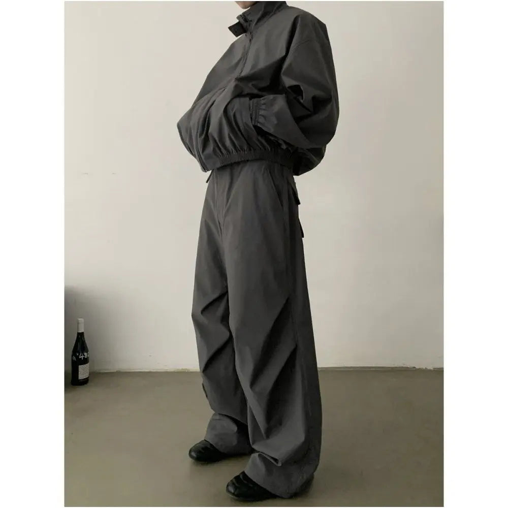 LOOSE FITTING WIDE LEG CASUAL FUNCTIONAL SPORTS PANTS URBANCLANS