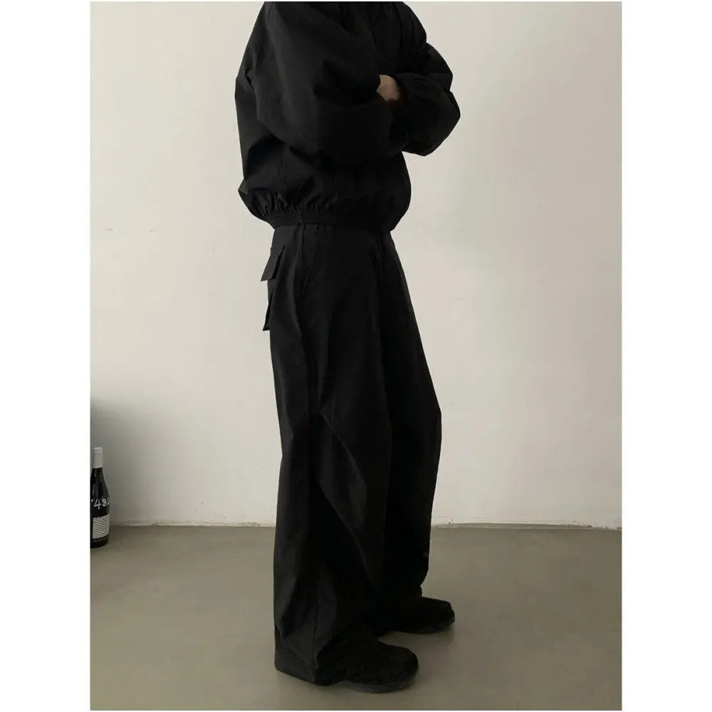 LOOSE FITTING WIDE LEG CASUAL FUNCTIONAL SPORTS PANTS URBANCLANS