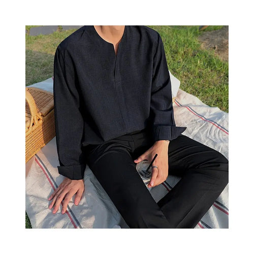 LOOSE FIT LONG SLEEVE LINEN SHIRT image 3