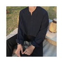 LOOSE FIT LONG SLEEVE LINEN SHIRT URBANCLANS