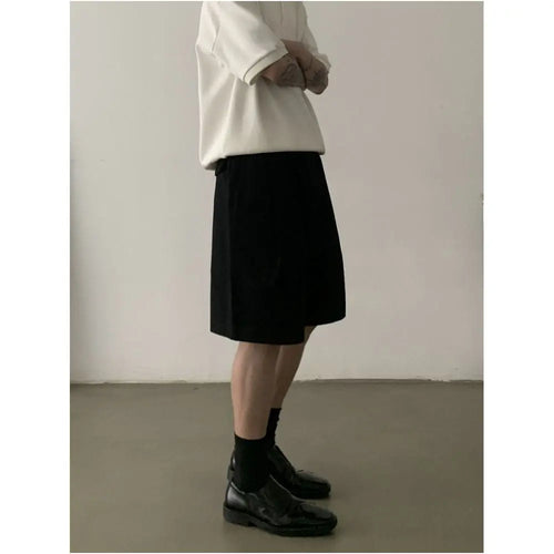 RETRO MINIMALIST DOUBLE PLEATED CASUAL SHORTS image 1