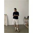 RETRO MINIMALIST DOUBLE PLEATED CASUAL SHORTS image 2