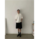 RETRO MINIMALIST DOUBLE PLEATED CASUAL SHORTS image 3