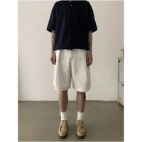 RETRO MINIMALIST DOUBLE PLEATED CASUAL SHORTS