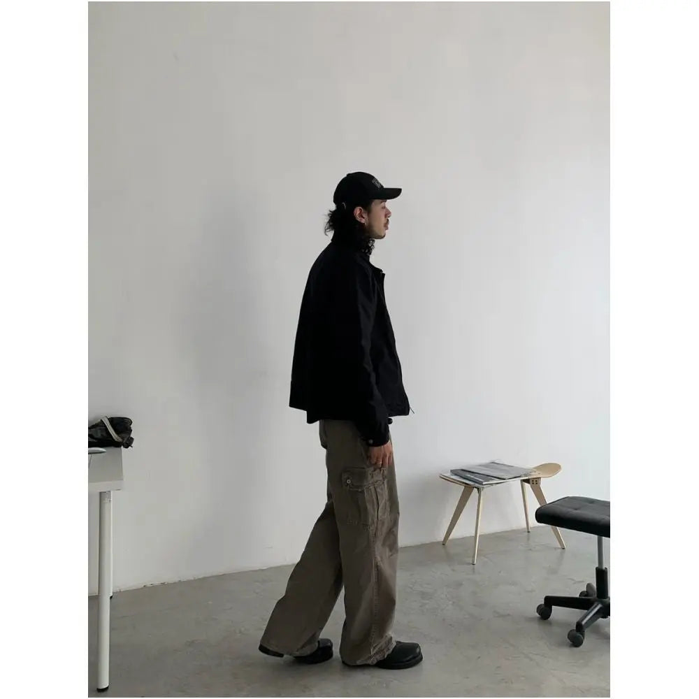 RETRO LOOSE STRAIGHT LEG PARATROOPER PANTS image 3