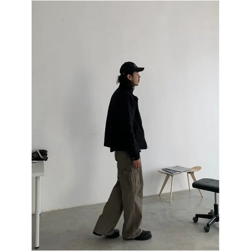 RETRO LOOSE STRAIGHT LEG PARATROOPER PANTS image 3