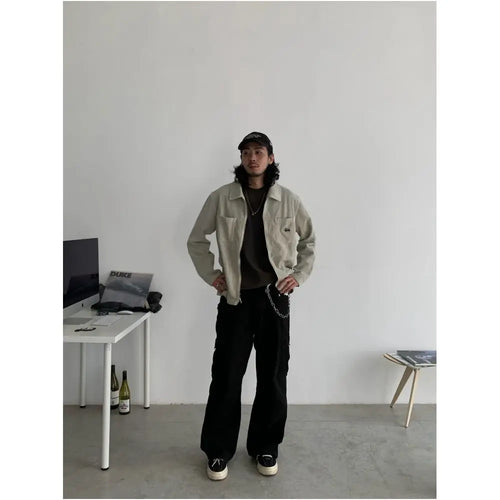 RETRO LOOSE STRAIGHT LEG PARATROOPER PANTS image 4