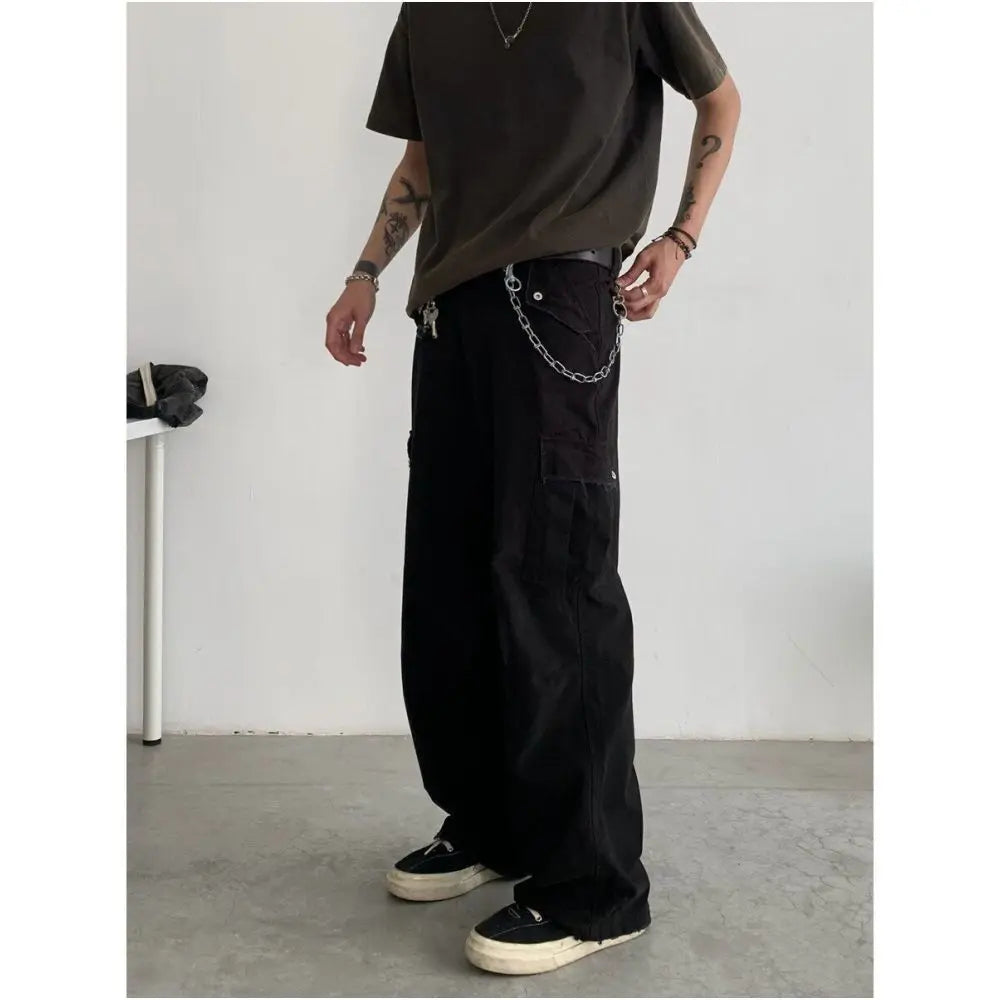 RETRO LOOSE STRAIGHT LEG PARATROOPER PANTS
