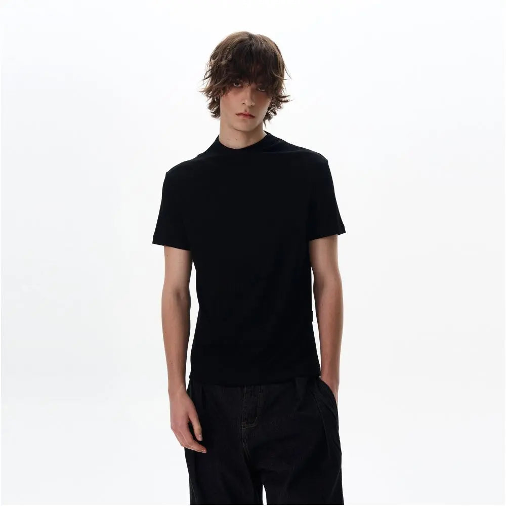 CROSSOVER COLLAR SHORT SLEEVED T SHIRT URBANCLANS