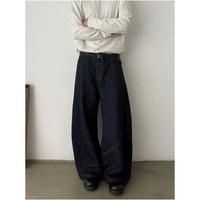 RETRO RAW DENIM CURVED LEG JEANS
