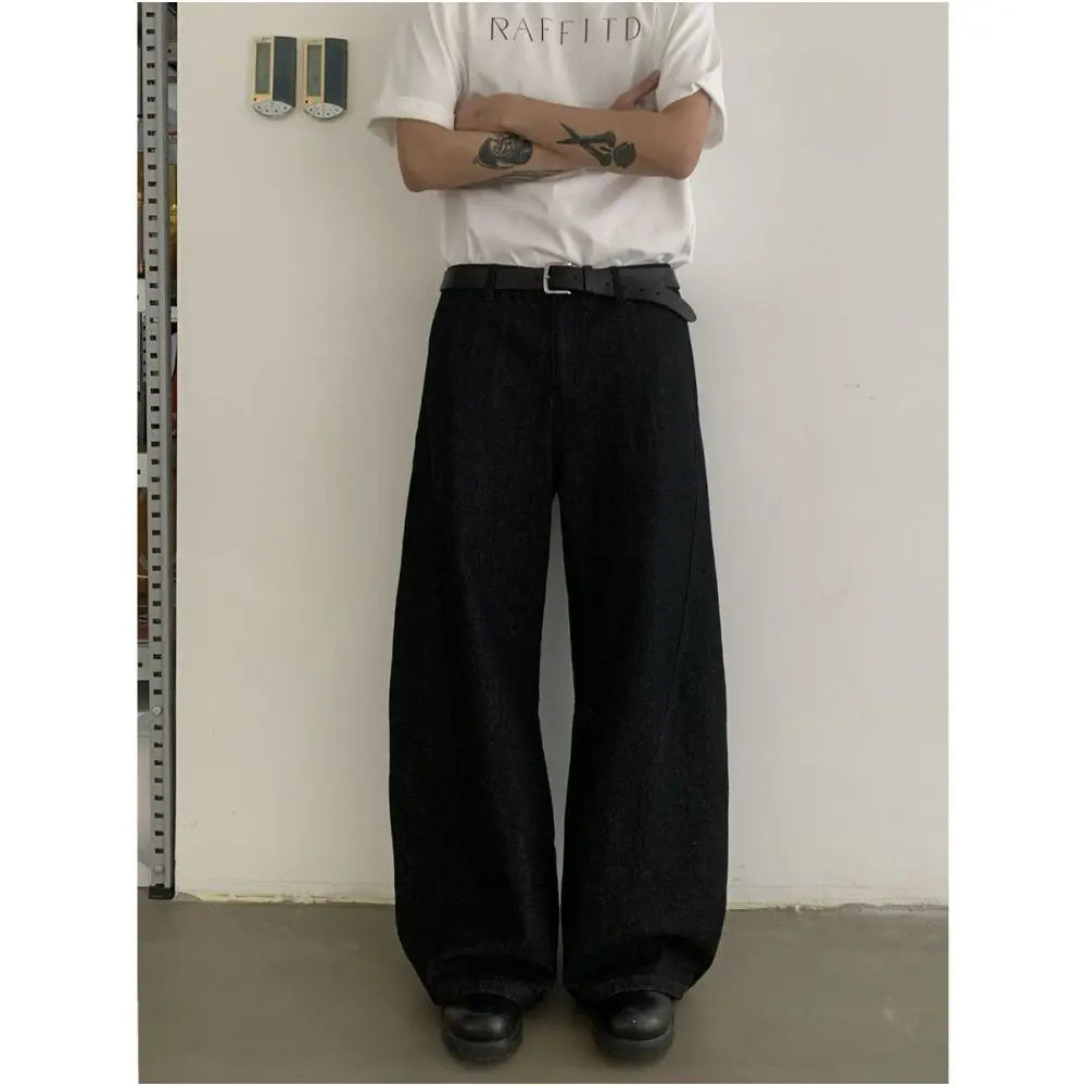 RETRO RAW DENIM CURVED LEG JEANS inknots