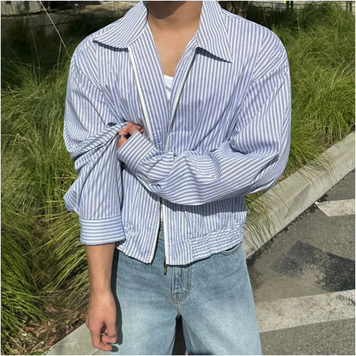 STRIPED CROPPED SHIRT JACKET image 4