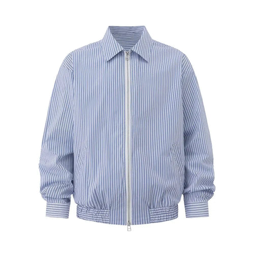 STRIPED CROPPED SHIRT JACKET image 5