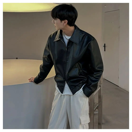 CROPPED LEATHER JACKET image 3