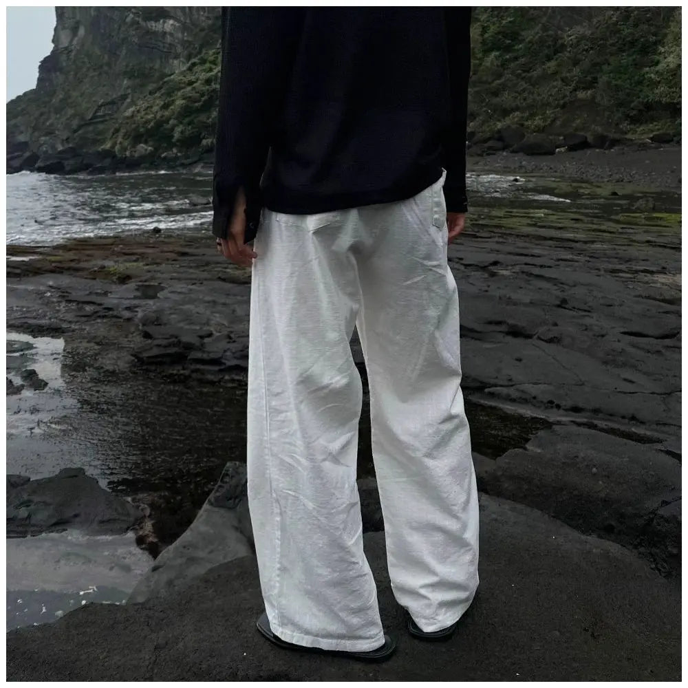 LOOSE FITTING WIDE LEG LINEN TROUSERS image 3