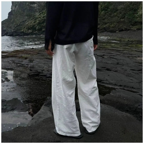 LOOSE FITTING WIDE LEG LINEN TROUSERS image 3