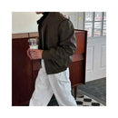 STAND COLLAR LEATHER MOTORCYCLE JACKET image 3