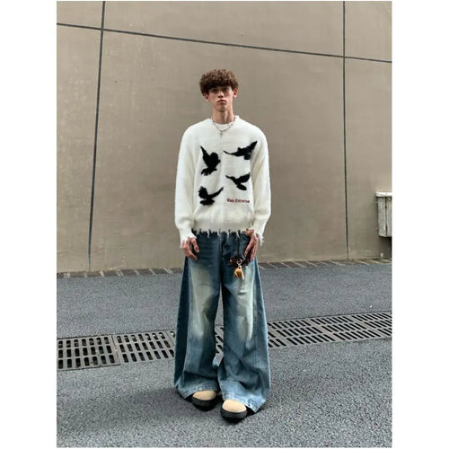 VINTAGE STYLE LOOSE RELAXED FIT KNIT TOP 无品牌/无注册商标