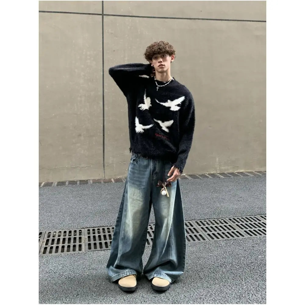 VINTAGE STYLE LOOSE RELAXED FIT KNIT TOP 无品牌/无注册商标