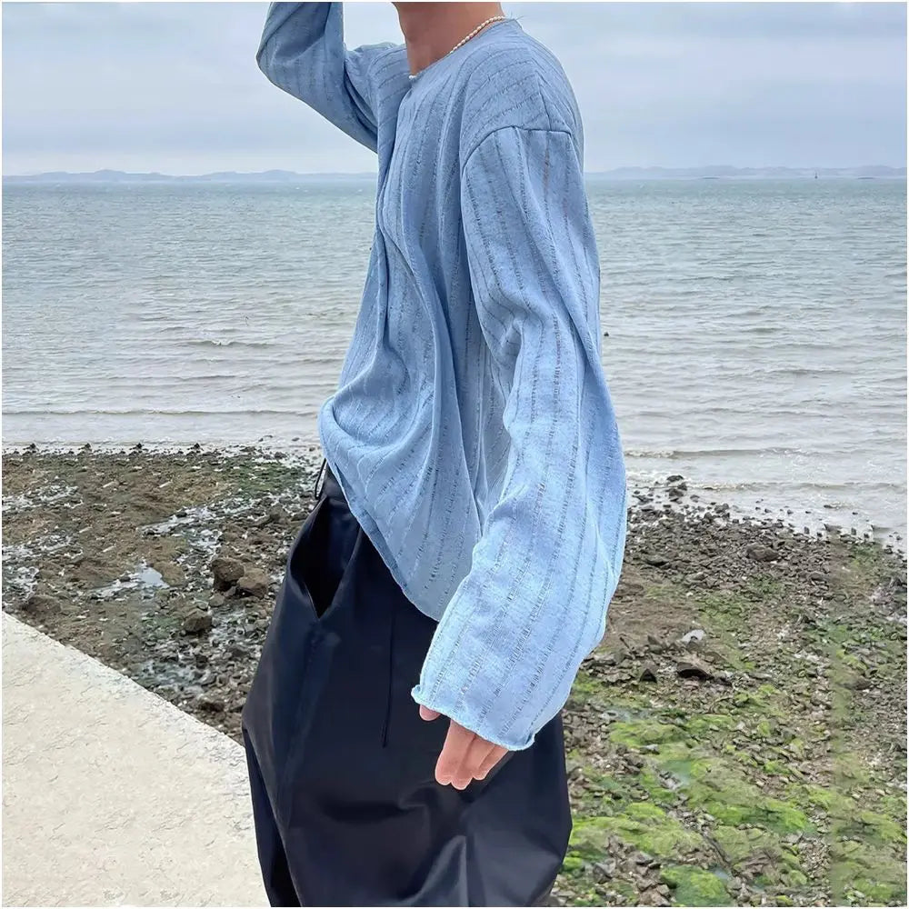 BLUE LONG SLEEVE SUN PROTECTION T SHIRT image 5