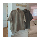 VERTICAL STRIPED SHORT SLEEVE SHIRT image 3