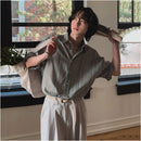 VERTICAL STRIPED SHORT SLEEVE SHIRT image 4