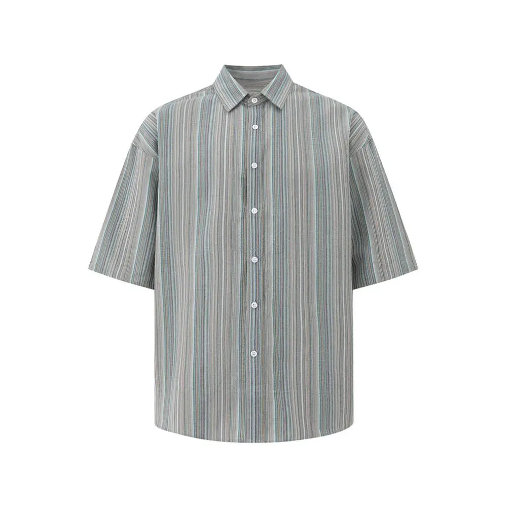 VERTICAL STRIPED SHORT SLEEVE SHIRT image 5