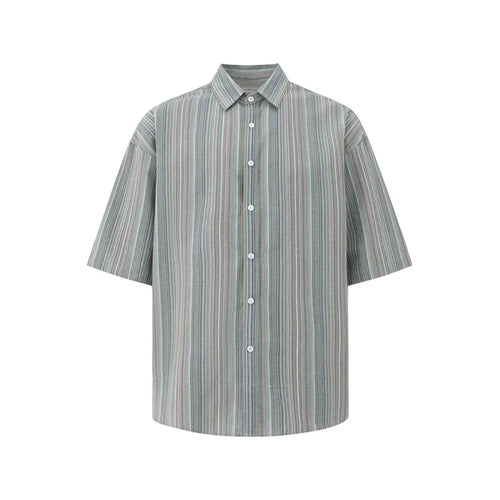 VERTICAL STRIPED SHORT SLEEVE SHIRT image 5
