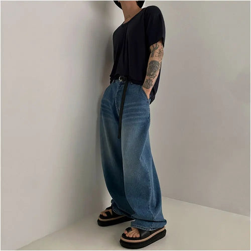SOLID COLOR LOOSE FIT CREW NECK T SHIRT image 4