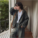 DISTRESSED LOOK LOOSE FIT DENIM HOODED JACKET image 3