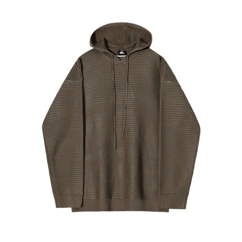HOODED KNIT PULLOVER SWEATSHIRT image 5