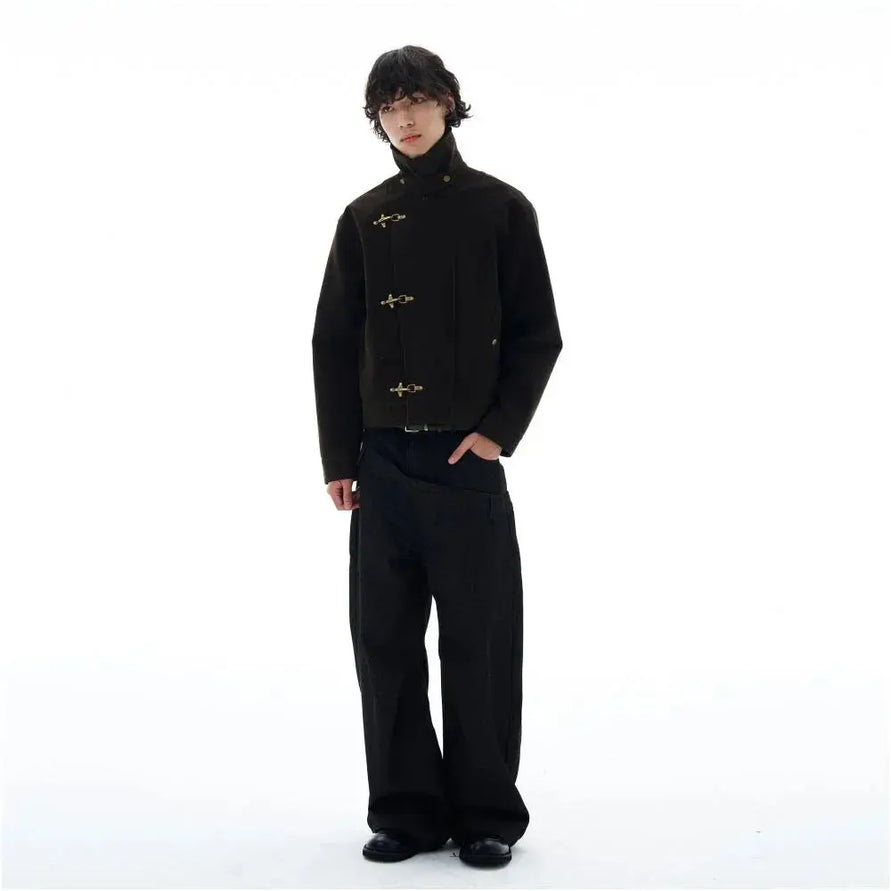 RETRO AIRPLANE BUCKLE SUEDE JACKET