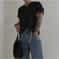 HENLEY COLLAR WAFFLE SHORT SLEEVE